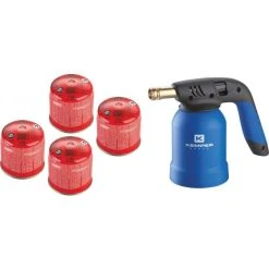 Lampe à  Souder Avec Allumage Piezo Avec 4 Cartouches De Gaz à Percer 190g KEMPER - 05895